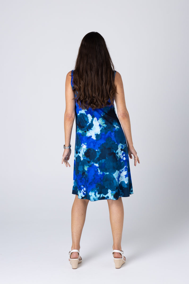 Galaxy Print Jersey Sleeveless Dress