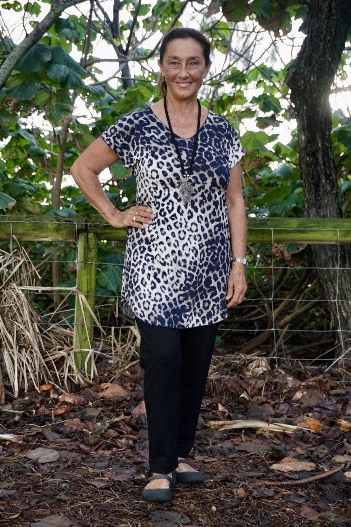 Springbok Print Jersey Knit Tunic Top